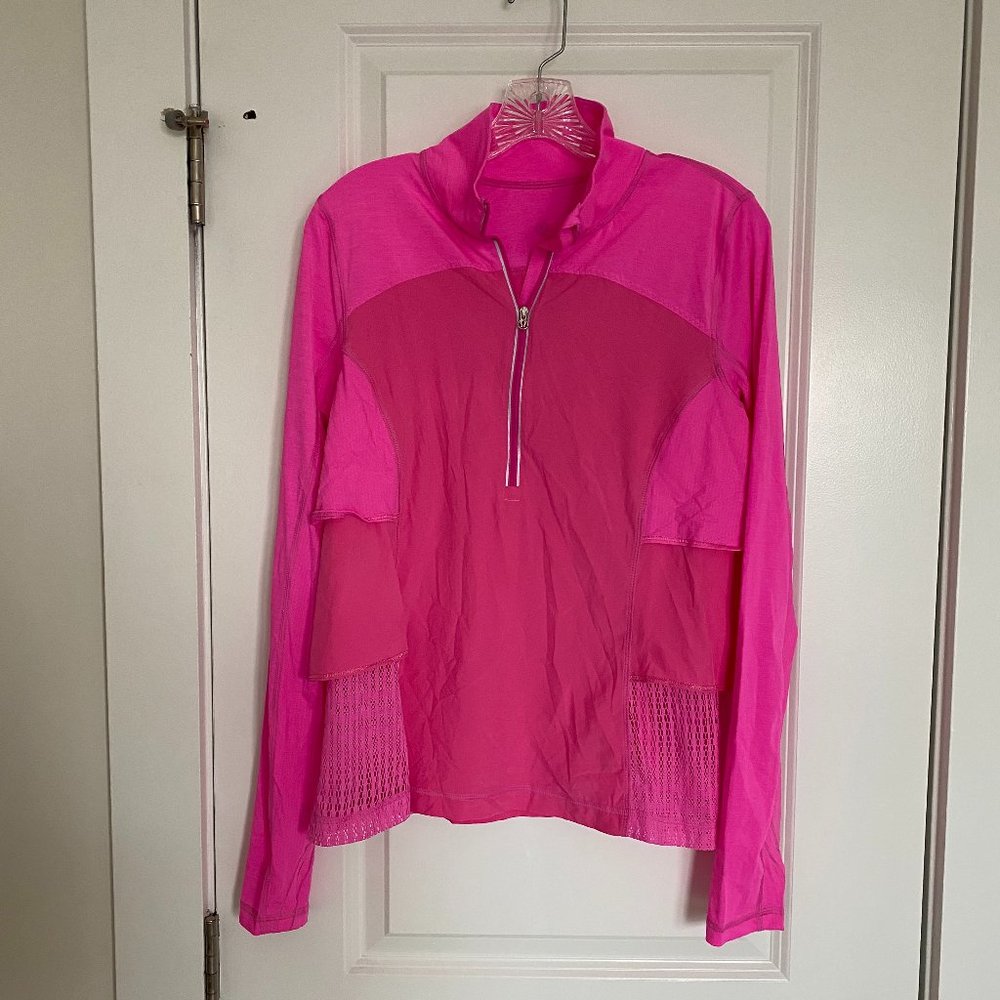 Lululemon 10 pink mesh layered pullover